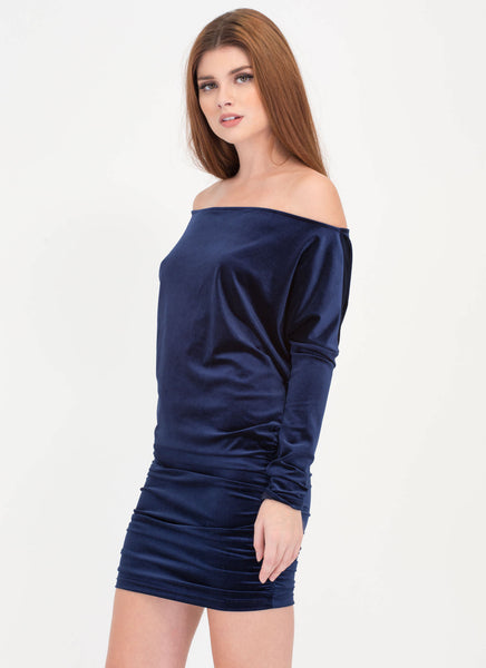 Festive Feels Ruched Velvet Dress