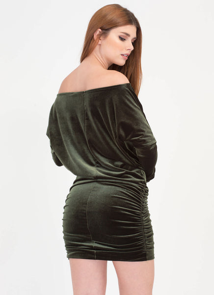 Festive Feels Ruched Velvet Dress