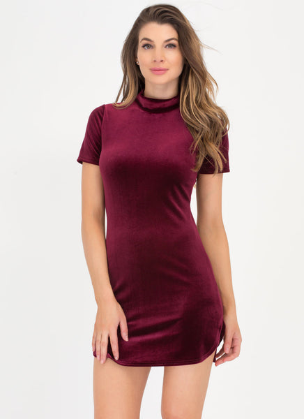 Round About Velvet Mockneck Dress