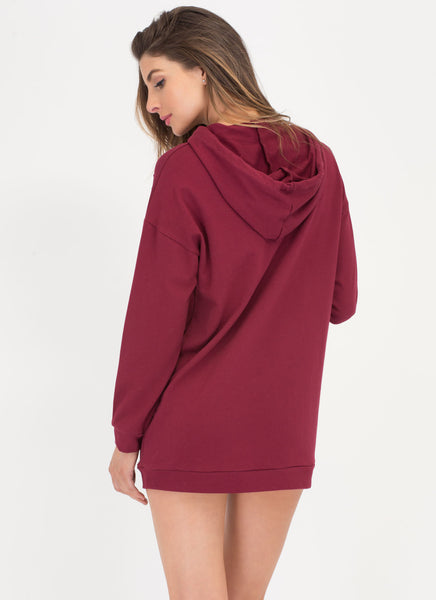 Hole Army Hooded Sweatshirt Dress