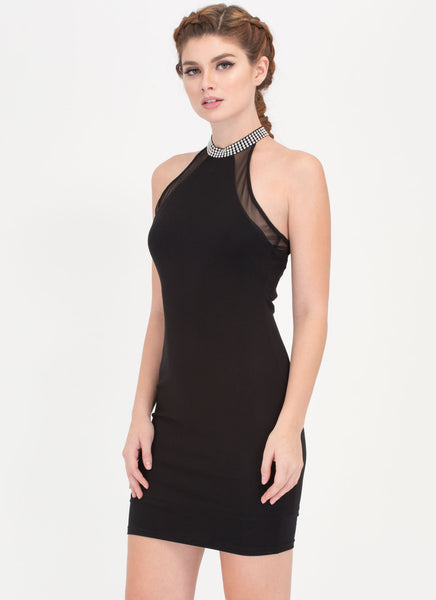 Stud Up Sheer Mesh Racerback Dress