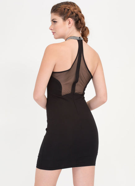 Stud Up Sheer Mesh Racerback Dress