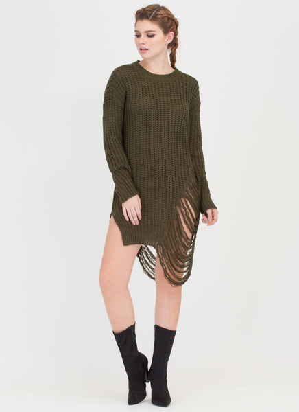 Pull Some Strings Knit Sweater Dress