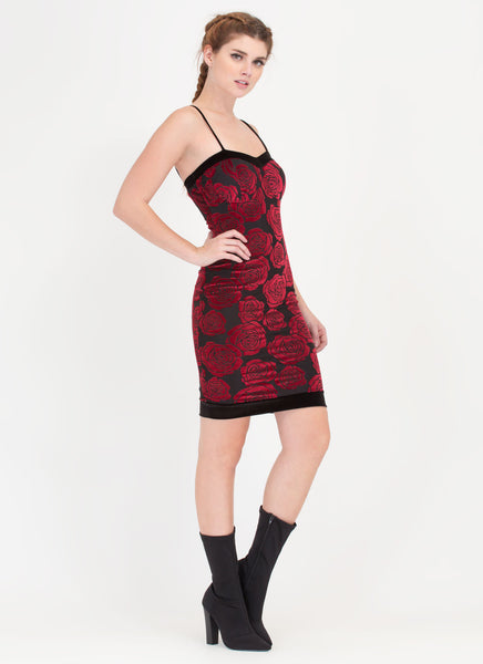 Rose By Any Name Velvet Midi Dress