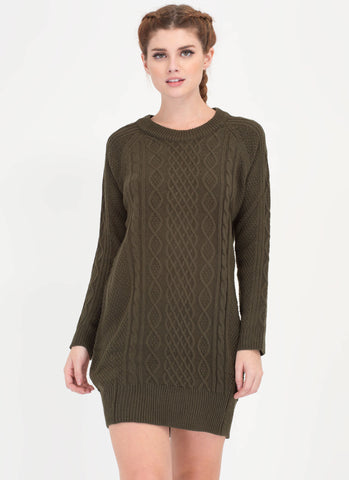 Warmest Regards Cable Knit Sweater Dress