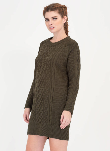 Warmest Regards Cable Knit Sweater Dress