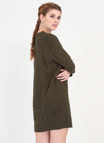 Warmest Regards Cable Knit Sweater Dress