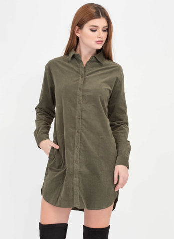 The Right Cord Corduroy Shirt Dress