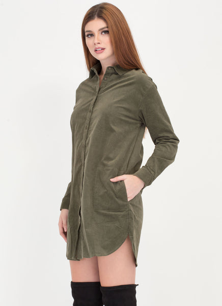 The Right Cord Corduroy Shirt Dress