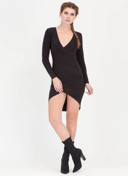 Uncommon Beauty Surplice High-Low Dress