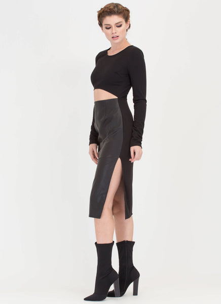 Two Become One Cut-Out Midi Dress