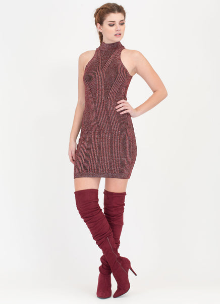 Glitter Party Rib Knit Tank Dress