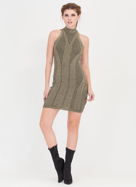 Glitter Party Rib Knit Tank Dress