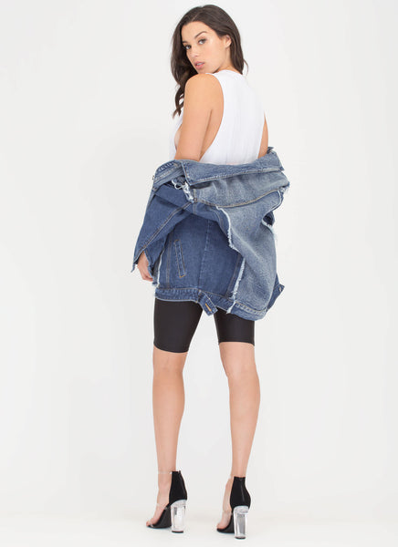 So Long High-Waisted Nylon Capri Shorts