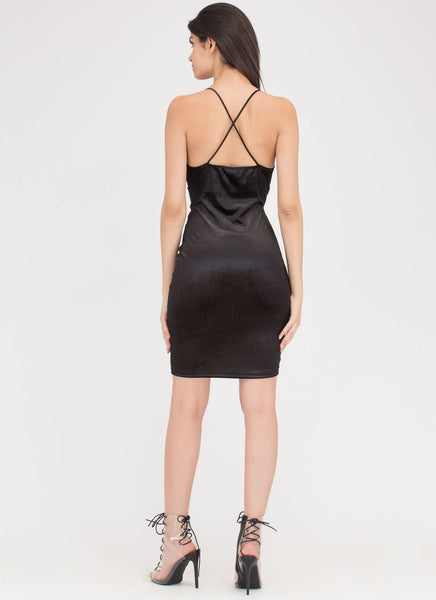 Glittery Satiny Velvety Strappy Dress