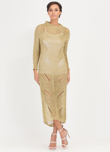 Glitz It Metallic Sweater Dress