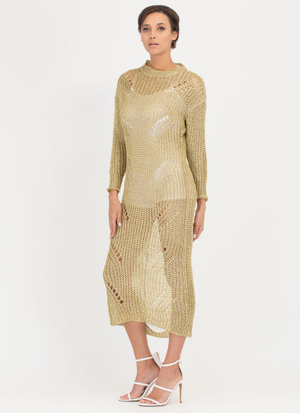 Glitz It Metallic Sweater Dress