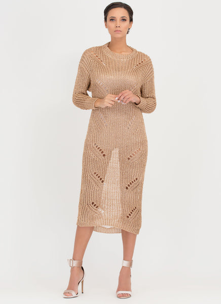 Glitz It Metallic Sweater Dress