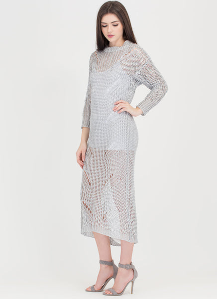 Glitz It Metallic Sweater Dress