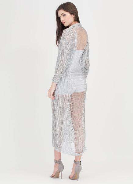 Glitz It Metallic Sweater Dress