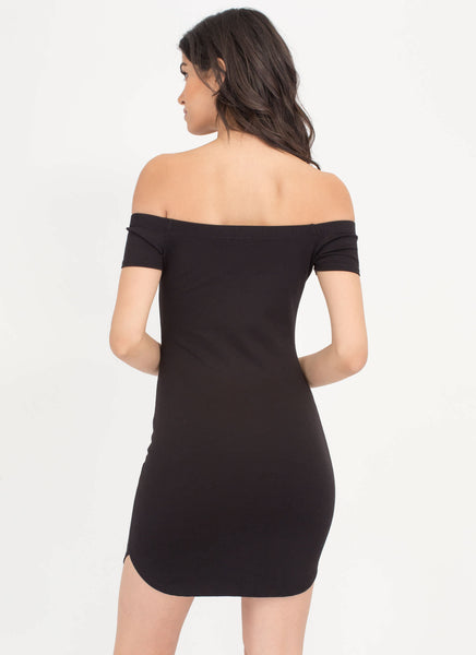 Easy Livin' Off-Shoulder Round Hem Dress