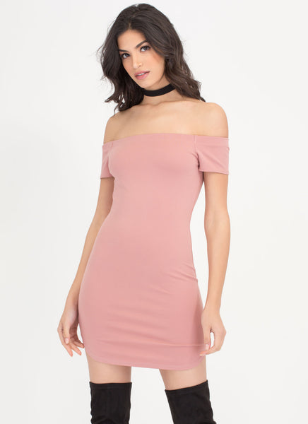 Easy Livin' Off-Shoulder Round Hem Dress