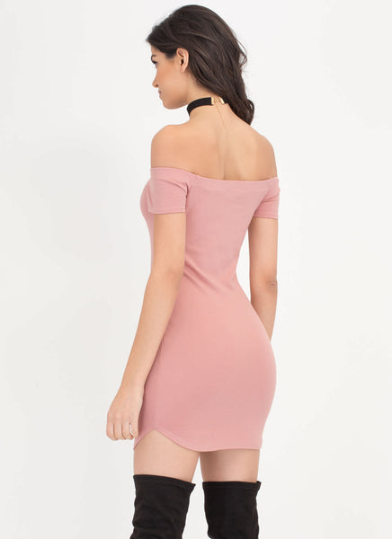 Easy Livin' Off-Shoulder Round Hem Dress