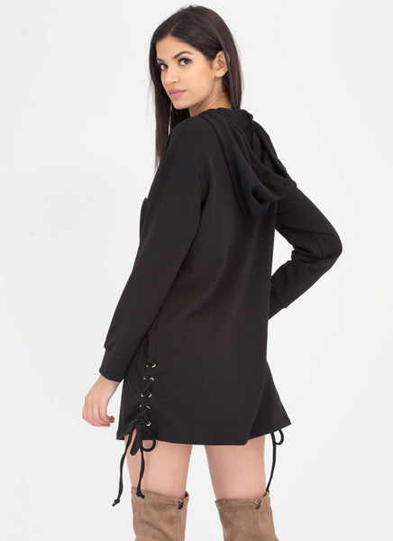 It Is What It Is Hooded Sweatshirt Dress