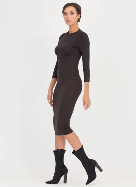 High And Mighty High Neck Midi Dress