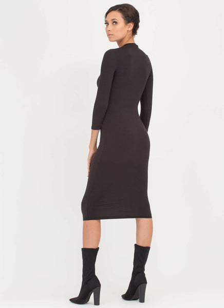 High And Mighty High Neck Midi Dress