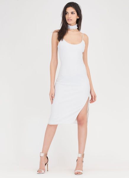 Glow-Getter Metallic Slip Dress