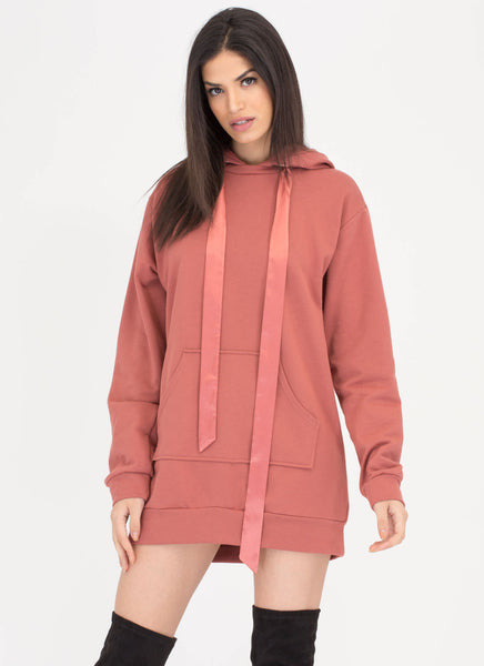 Laid-Back Luxury Sweatshirt Hoodie Dress