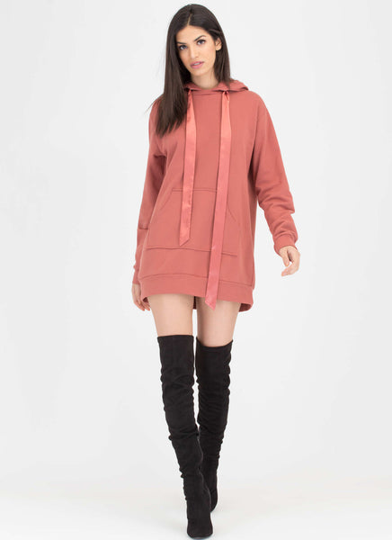 Laid-Back Luxury Sweatshirt Hoodie Dress