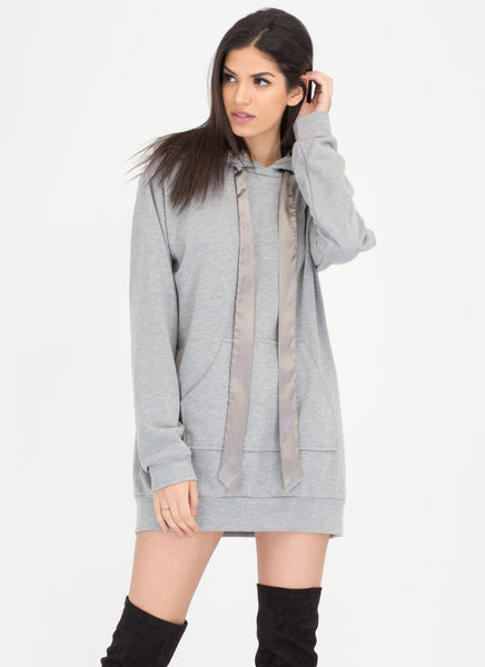 Laid-Back Luxury Sweatshirt Hoodie Dress