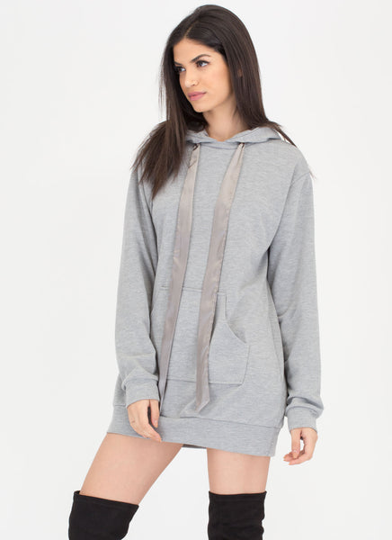 Laid-Back Luxury Sweatshirt Hoodie Dress