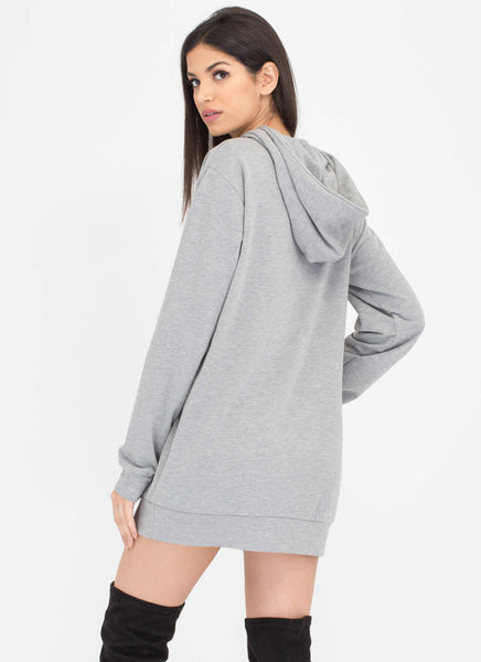 Laid-Back Luxury Sweatshirt Hoodie Dress