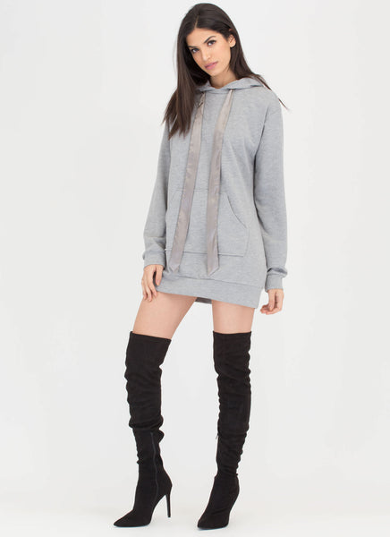 Laid-Back Luxury Sweatshirt Hoodie Dress