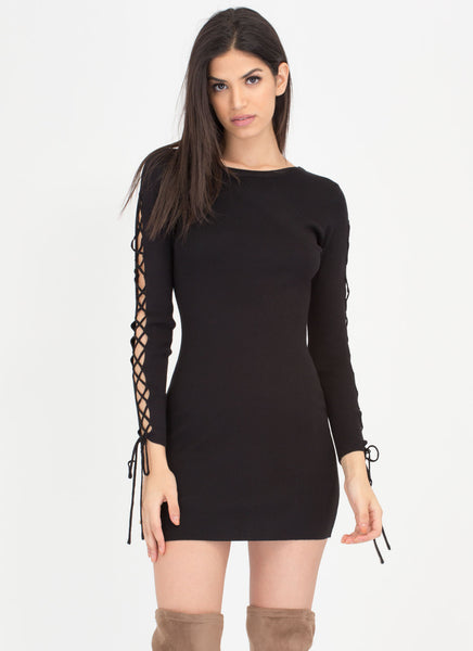 One Knit Wonder Lace-Up Minidress