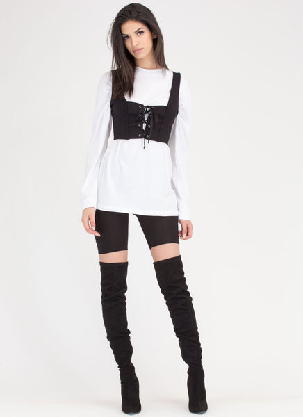 Corset Of Action Lace-Up Crop Top