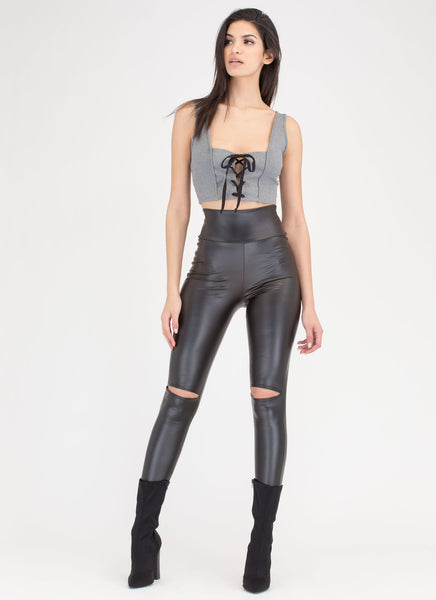 Corset Of Action Lace-Up Crop Top