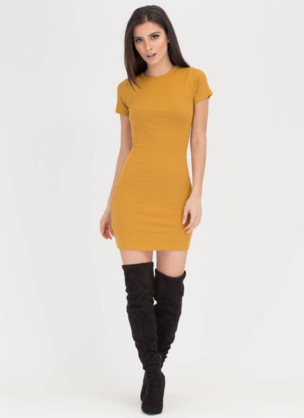 Learn The Basics Ribbed Minidress