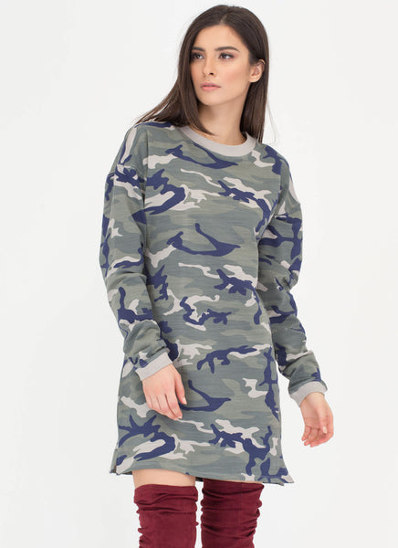 Military Brat Oversized Camo Dress