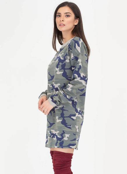 Military Brat Oversized Camo Dress