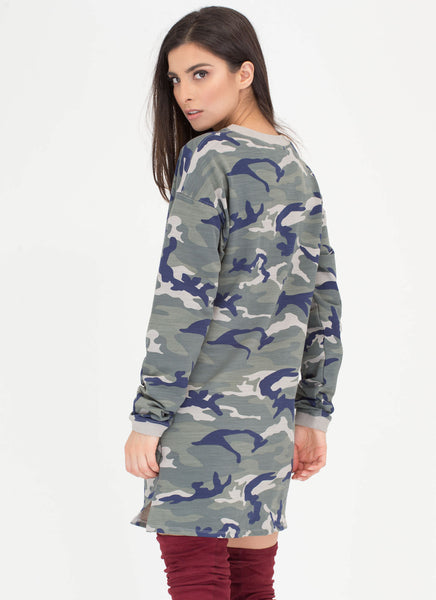 Military Brat Oversized Camo Dress