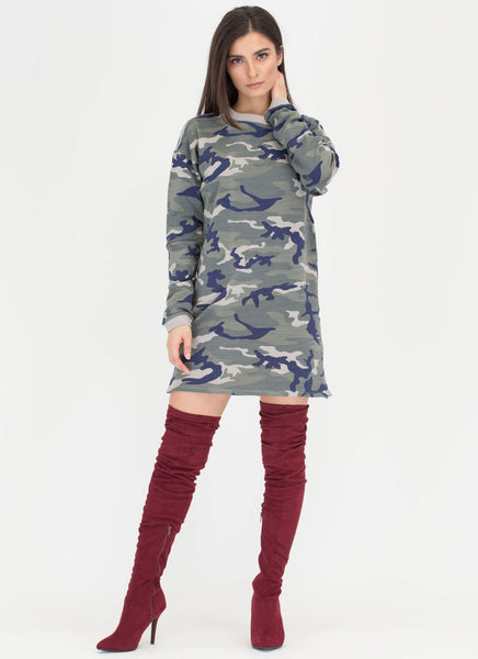 Military Brat Oversized Camo Dress