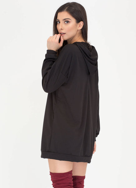 Double Whammy Cut-Out Hoodie Dress