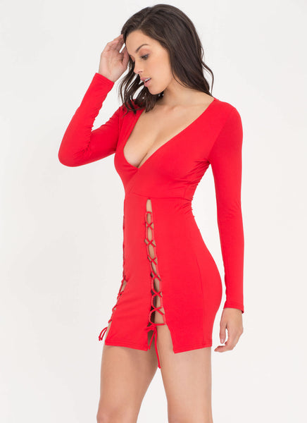 Haute Date Night Lace-Up Minidress