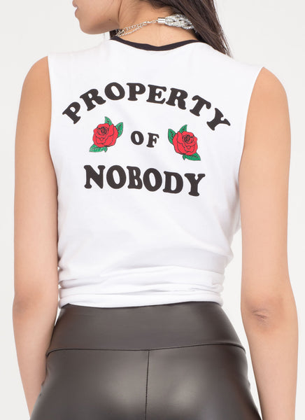 Property Of Nobody Rose Graphic Tank