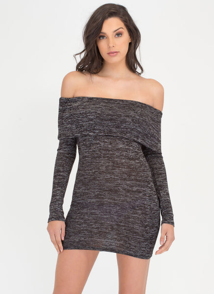 Knit Us Up Off-Shoulder Minidress