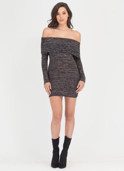 Knit Us Up Off-Shoulder Minidress